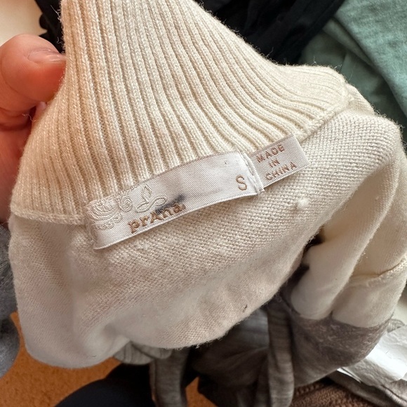 PrAna Rosalia wool blend sweater, beige, quarter zip - Picture 4 of 4